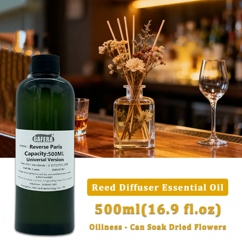 GAFERA 500ml (16.9 fl.oz) Reverse Paris Essential Oils - For Vine Diffuser, Flameless Aromatherapy, Diffuser Replenish Aroma Oil