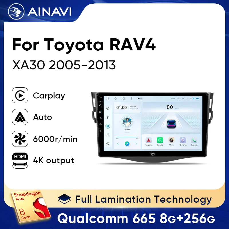 

Ainavi Car Radio For Toyota RAV4 2005-2013 XA30 Car Multimedia Player Wireless Carplay Android Auto Car Navigation HDMI OUT 2DIN