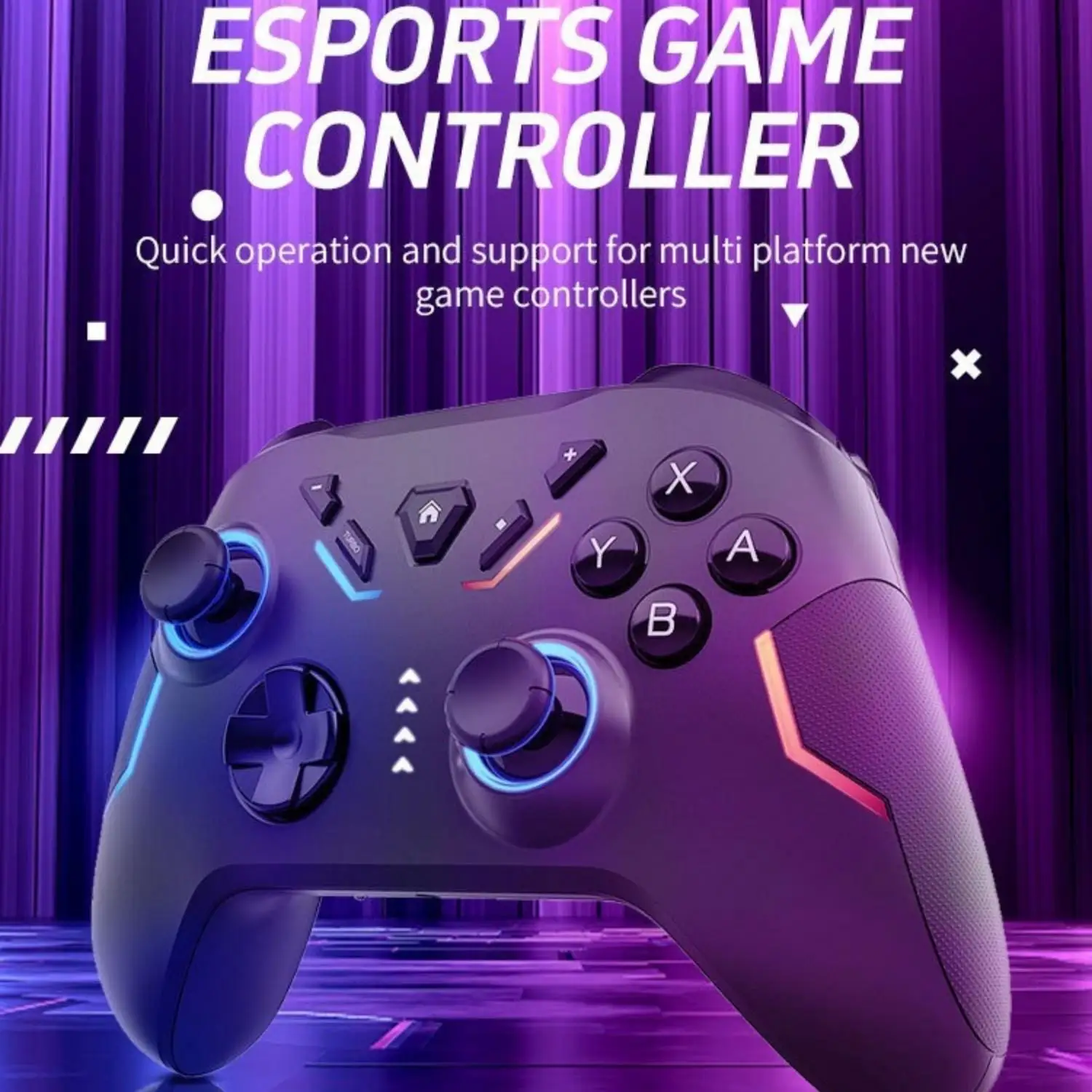 Wired/Wireless Dual Mode Game Controller 6124 For Switch/iOS/Android/PC with Dual Motors,6-Axis Sensing,Turbo&Macro Programming