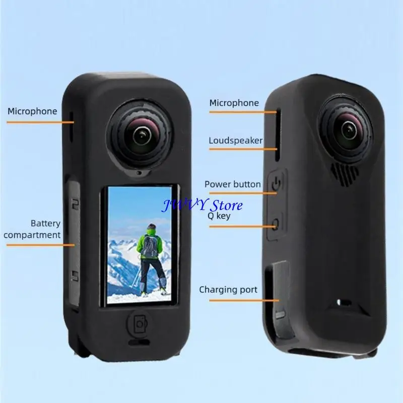 

573A Full Body Silicone Protective Case For 360 Air Action Camera Precise Easy Installation Durability Cover