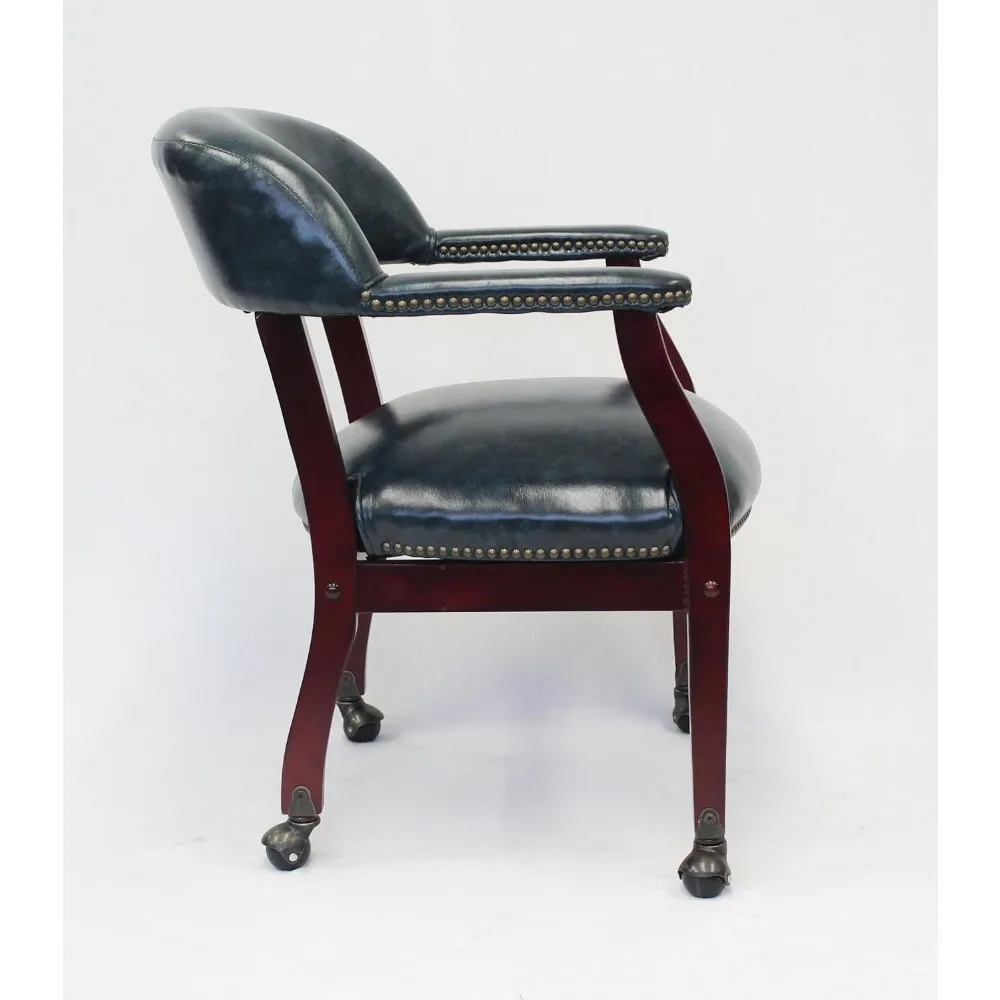 Boss Captain’s Chair in Burgundy Vinyl W/ Casters Multifunctional Furniture  Chairs Living Room