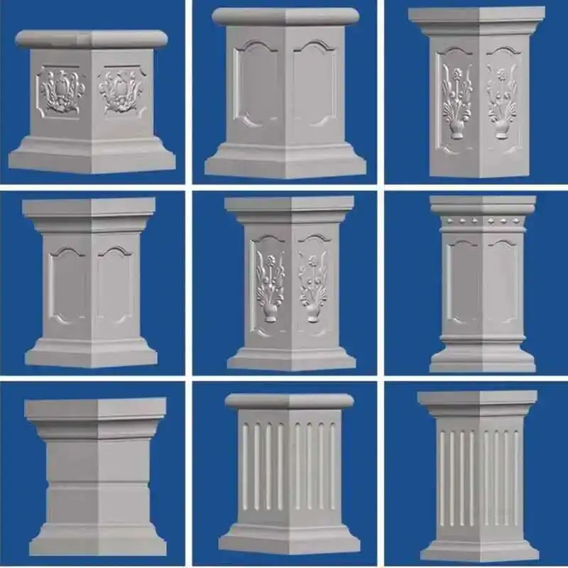 

European ABS Roman Column Mold Household Balcony Garden Buildings Square Column Model Flower Pot Base Square Railing Cement Pier