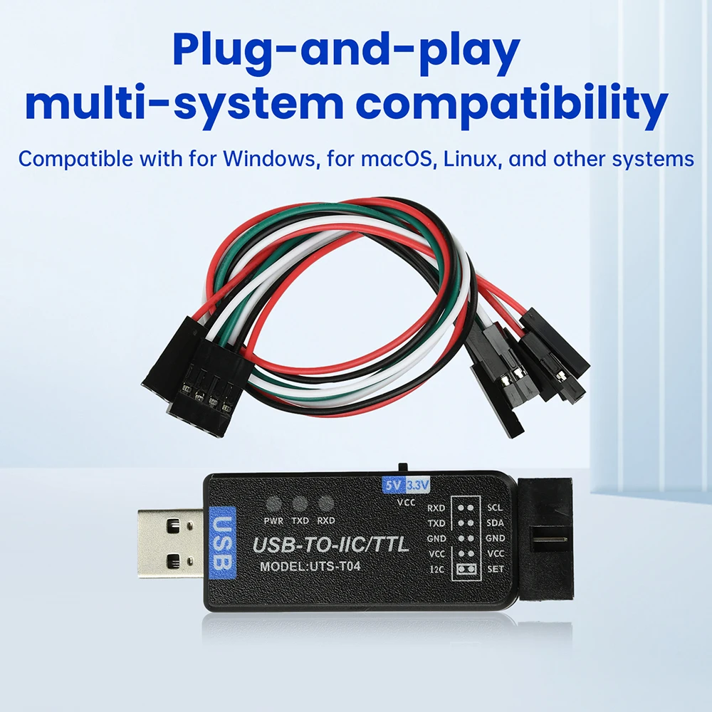 USB to IC2 IIC/TTL Serial Port Uart 2-In-1 Communication Module Ch341T Serial Port Flashing Downloader