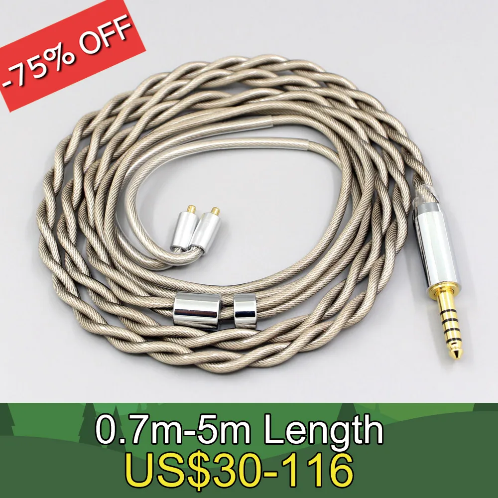 Type6 756 core 7n Litz OCC Silver Plated Earphone Cable For Dunu T5 Titan 3 T3 (Increase Length MMCX) 2 cores 2.8mm