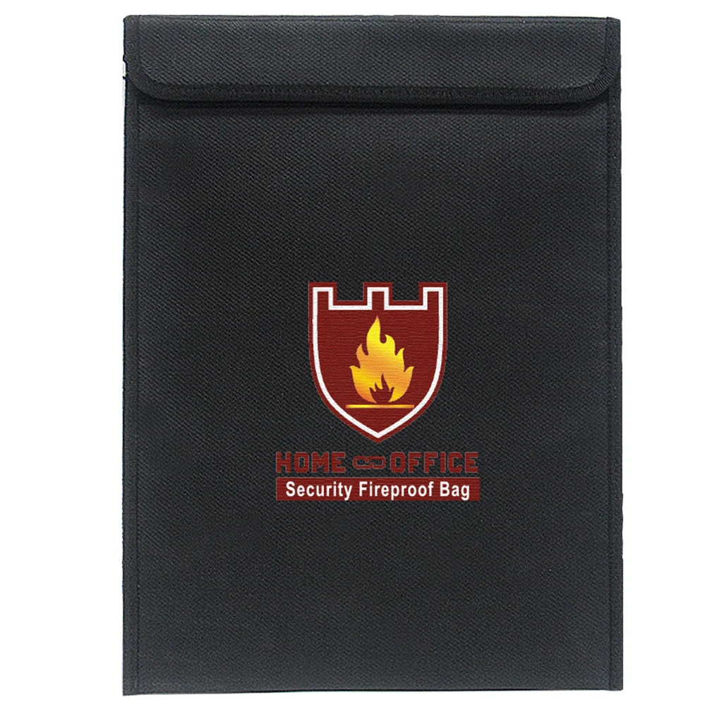 Fireproof File Bag A4 38X28Cm Waterproof Portfolio Pouch For Documents Passports Storage Holder