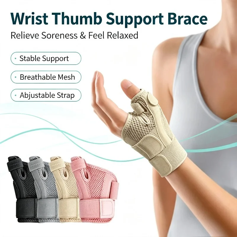 1Pcs Flexible Splint Wrist Thumb Support Brace for Tendonitis Arthritis Breathable Thumb Protector Guard Fits Right & Left Hand