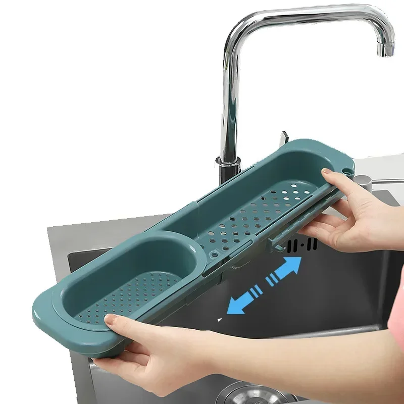 

Water tank rack retractable drain rack filter leftovers drain basket dish dishcloth storage rack kitchen cloth