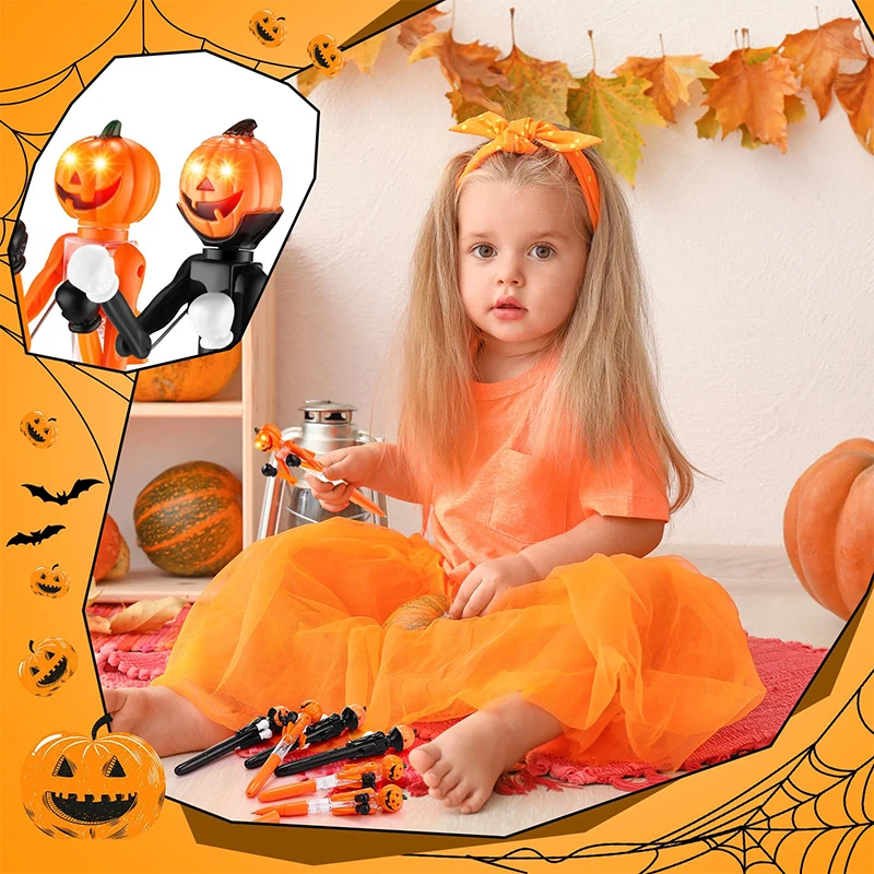 Imagem -03 - Halloween Pumpkin Caneta Esferográfica Cute Light Boxing Canetas Roller Ball Material de Redação Escolar Presente de Papelaria 60 Pcs