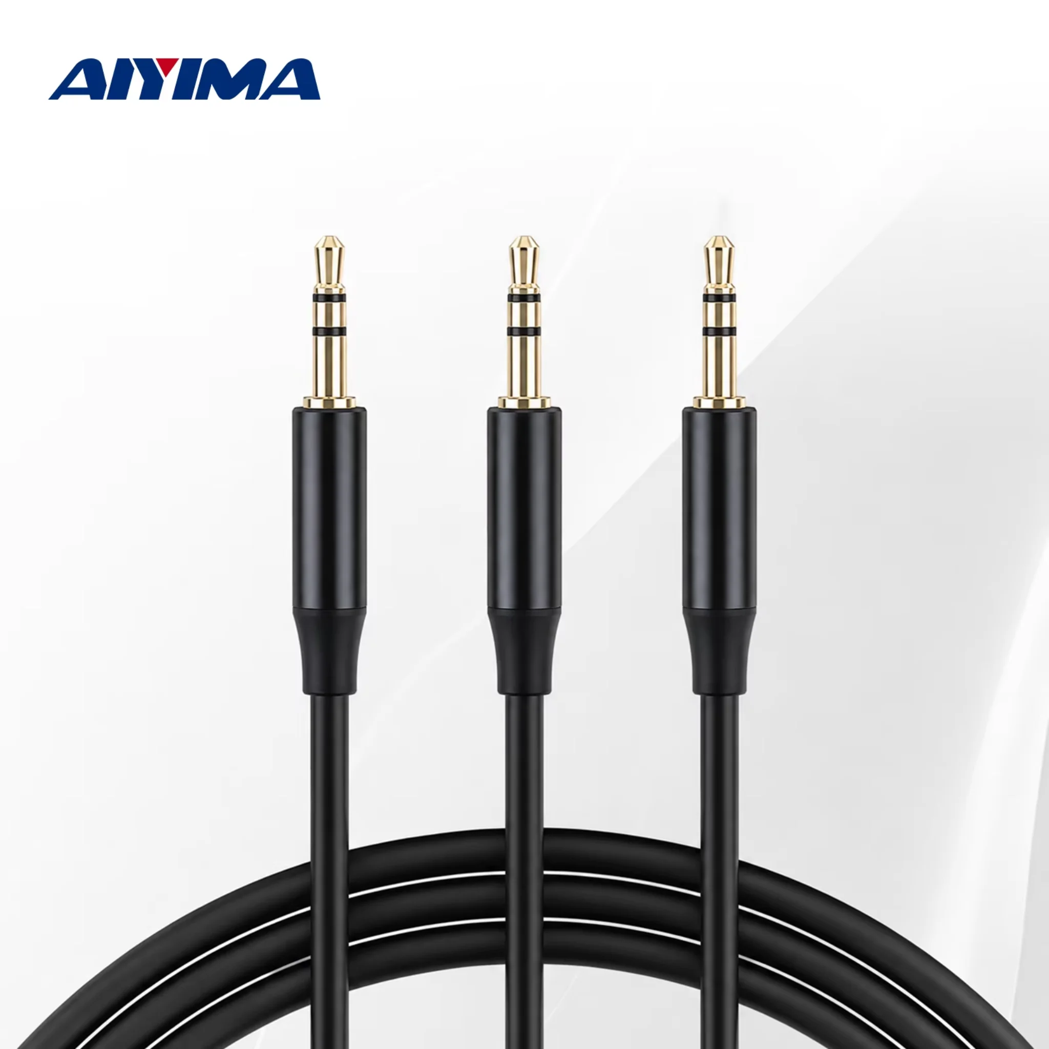 AIYIMA 1PC 1 to 2 Audio Cable 3.5MM 12V Trigger Cable 70mm Length for Power Amplifier Pre-amplifier A80 A20 D20 T20