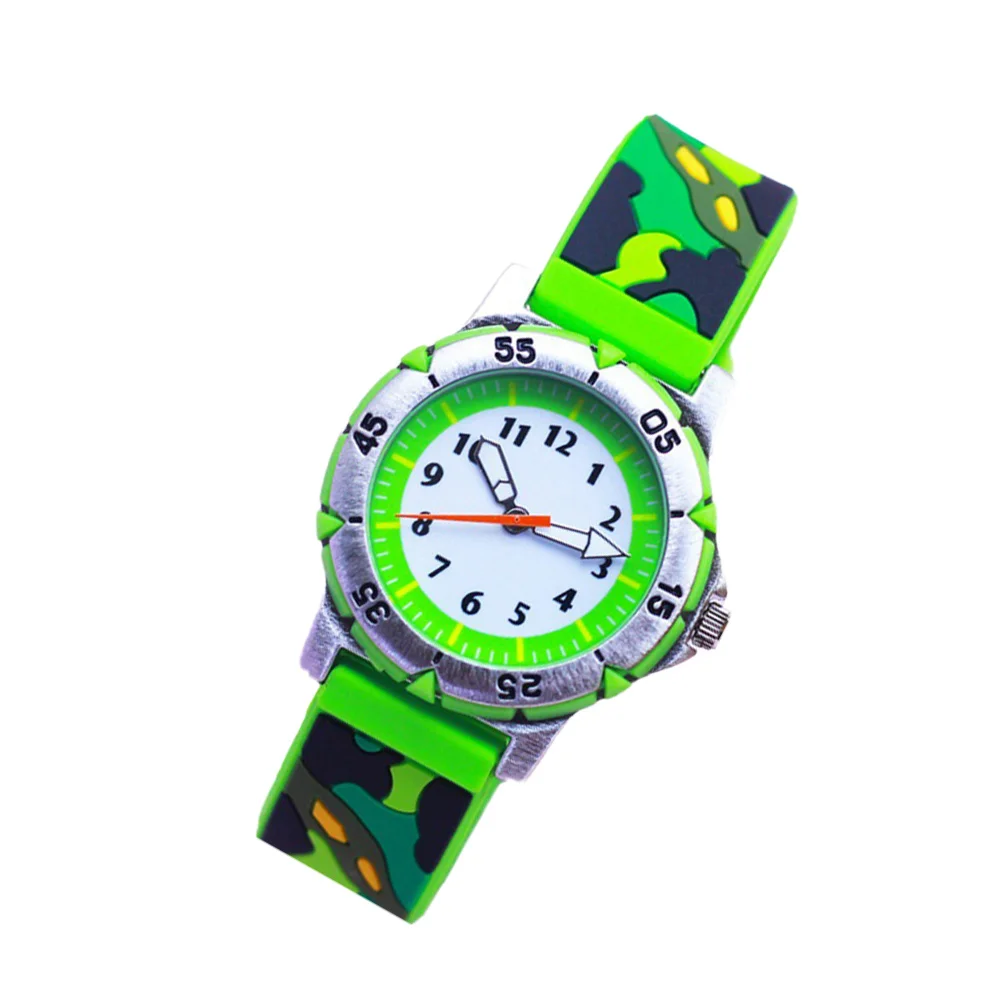 1pc Watch Cartoon Decorative Pattern Small Exquisite Adjustable Strap Wristwatch Silicone Fashionable Waterproof