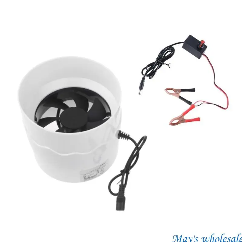 سهلة التركيب عالية السرعة 4000 دورة في الدقيقة 110 مم مروحة الأنابيب مع كابل 130 سم وموصلات مشبك مزدوج لتدوير الهواء الفعال 448A