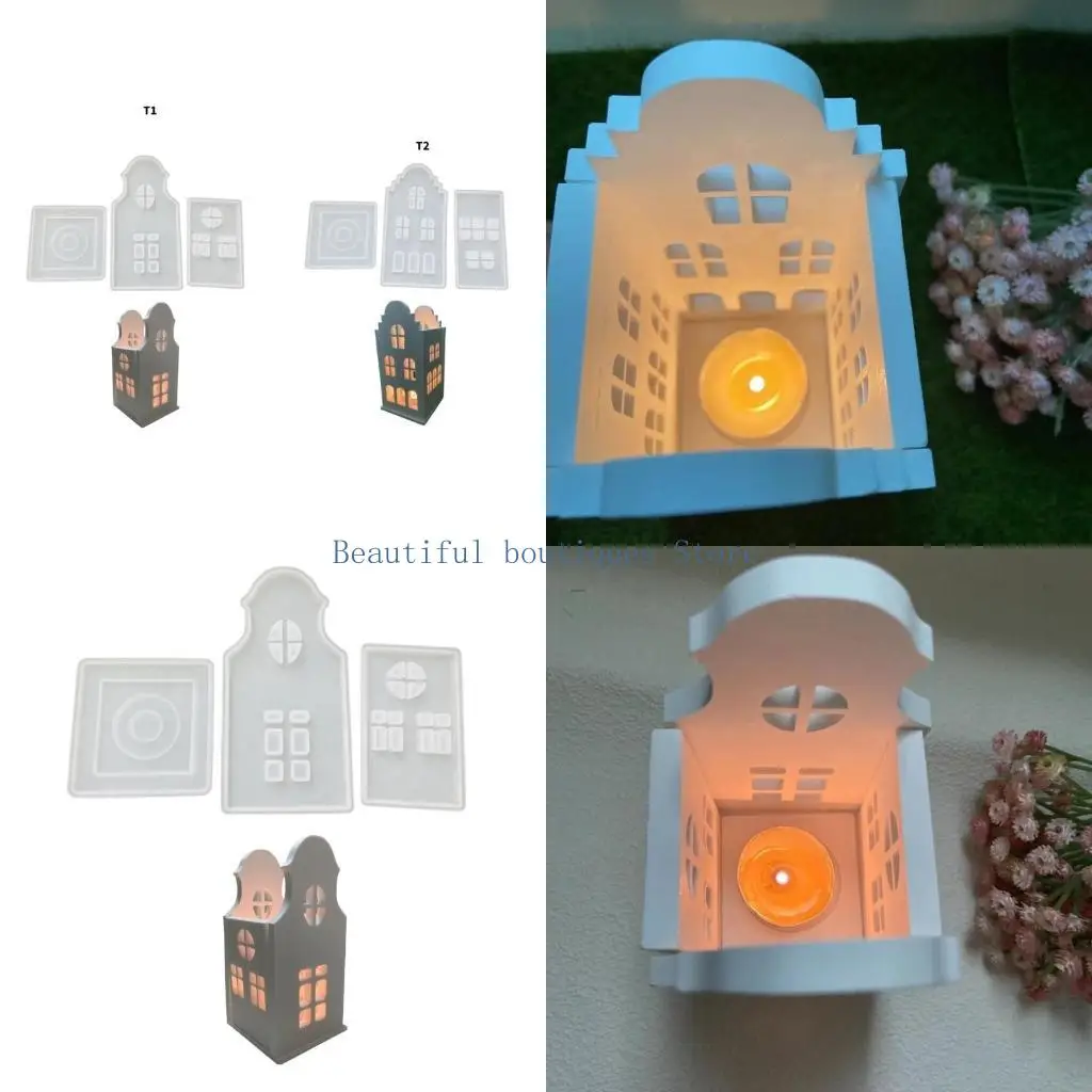 

U4LF Flexible Sturdy Silicone Molds Fashion Accessory for Making Unique House Shaped Candle and Home Decorations