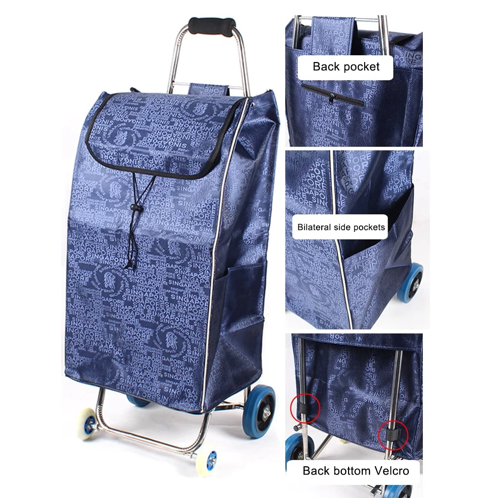 Sac Réutilisable et Durable pour Chariot de Courses, 72L, observateur, Pliable, Étanche