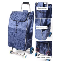 Bolsa reutilizable y duradera para carrito de compras, repuesto ligero, plegable, tela Oxford, impermeable, 72L