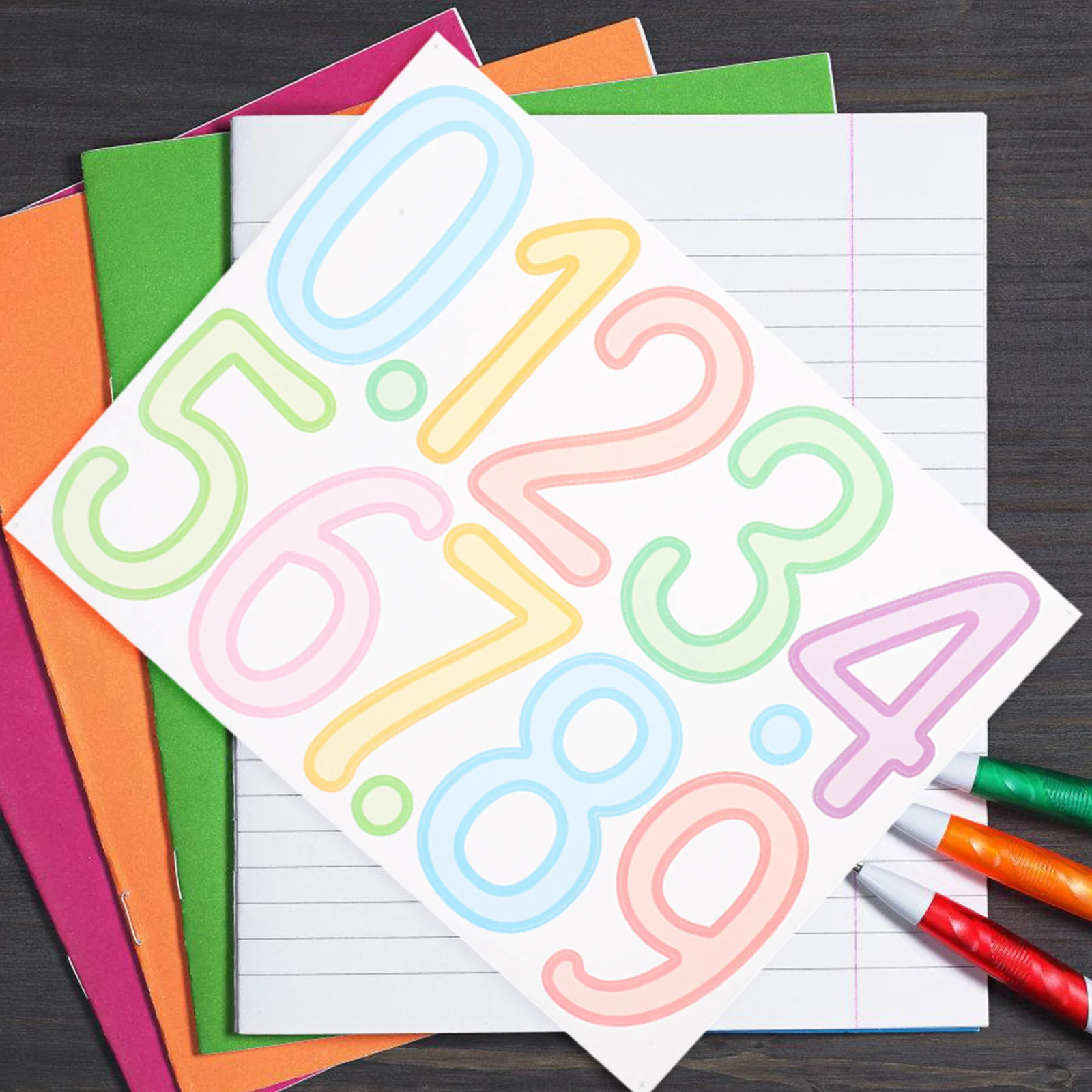 5 Sheets Number Stickers Waterproof Vinyl Self-Adhesive Numbers Peel and Stick for Mailbox House Address Kids Education