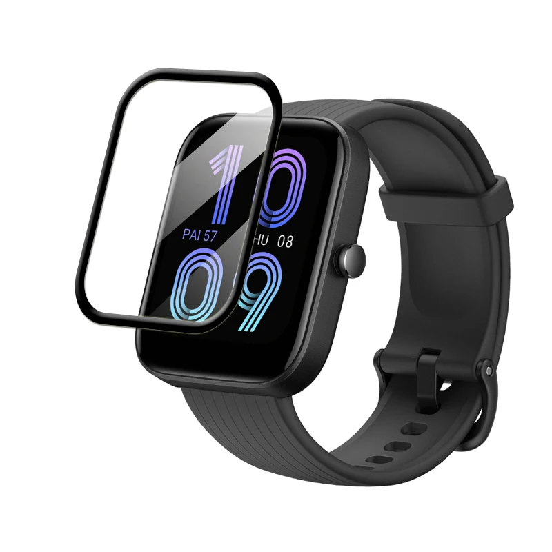 Protector de pantalla de película PMMA suave para reloj inteligente Amazfit Pop 2 3S, cubierta completa Ultra transparente, revestimiento 3D curvo, no Vidrio Templado