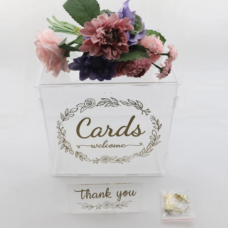 

Clear Acrylic Wedding Card Box Wedding Receptions Wishing Money Card Box