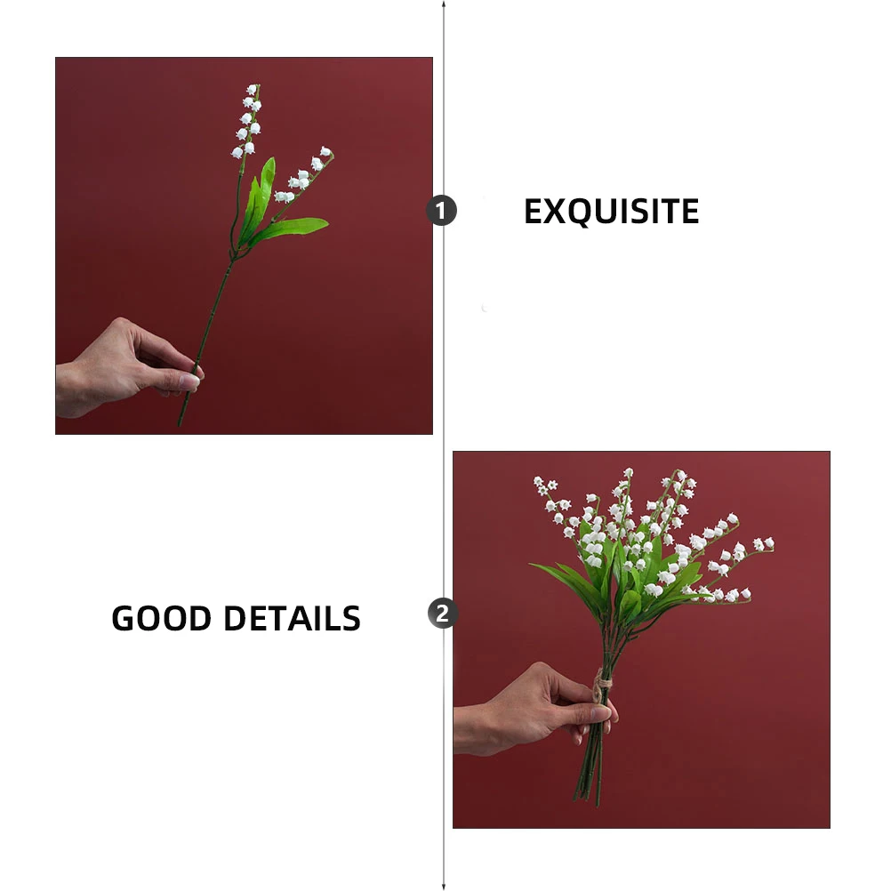 

6 Pcs Valley Bouquet Decor Silk Leaves Adornment Flowers Artificial Flower nament Vine Fake Fake Flower Flowers Scene