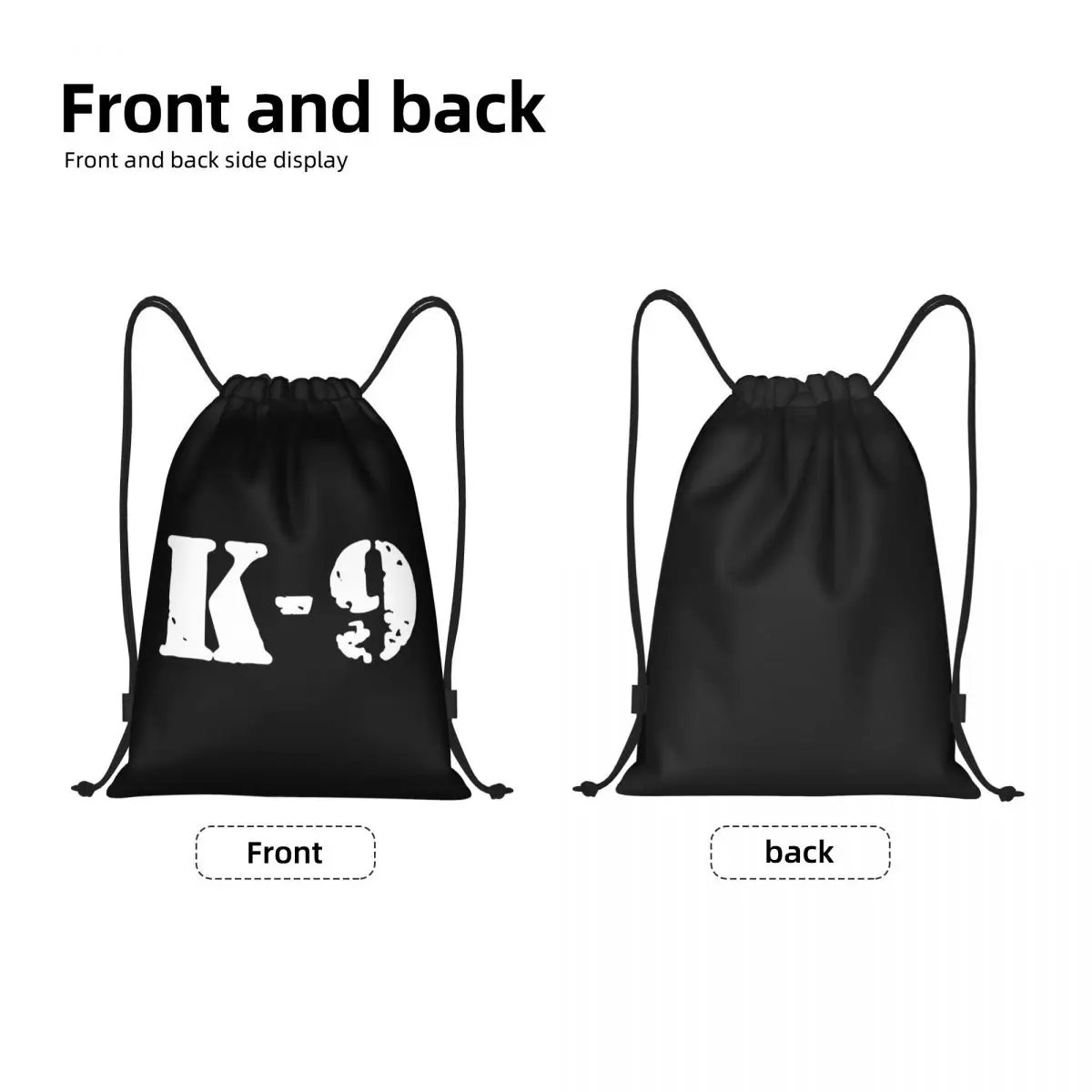 Custom K9 Dog Drawstring Bags Women Men Foldable Sports Gym Sackpack Training Storage Backpacks