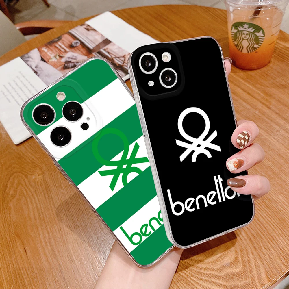 Clothing brand benetton Phone Cases Transparent For iphone 14 13 12 11 Pro Max X XR XS MAX 7 8 6 6s 14 plus 5s se 2020 Cover