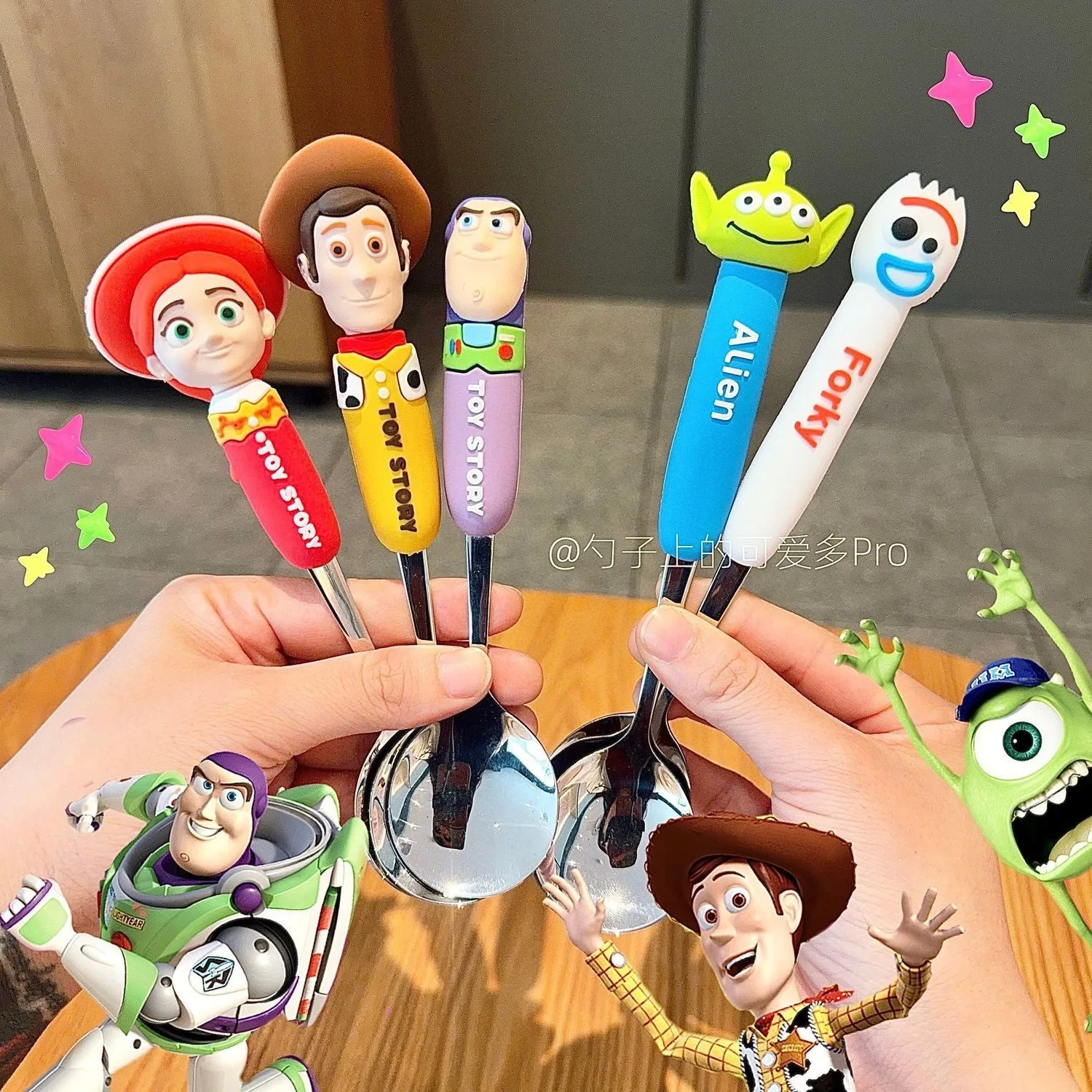 Toy Story 5 Spoon Fork Cutlery Set Woody Buzz Lightyear Jessie Forky Alien Cartoon Character Birthday Christmas Gift For Fans