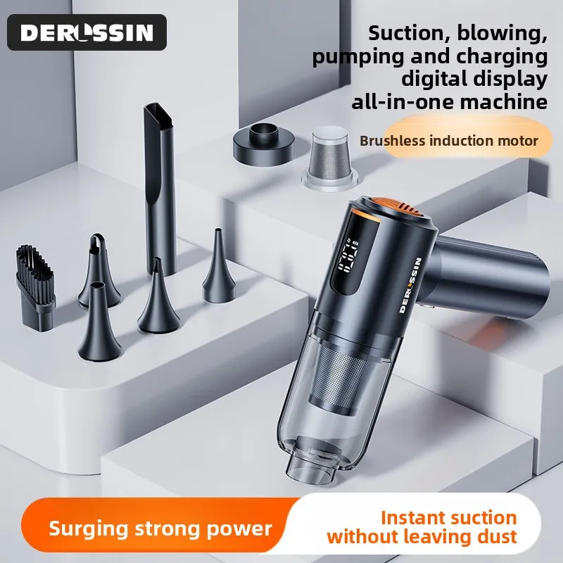 Cordless Car Vacuum Cleaner 4 in 1 Suction Blow Inflate Pump, 20000Pa Handheld Auto Vacuum with Digital Display, Type-C Fast