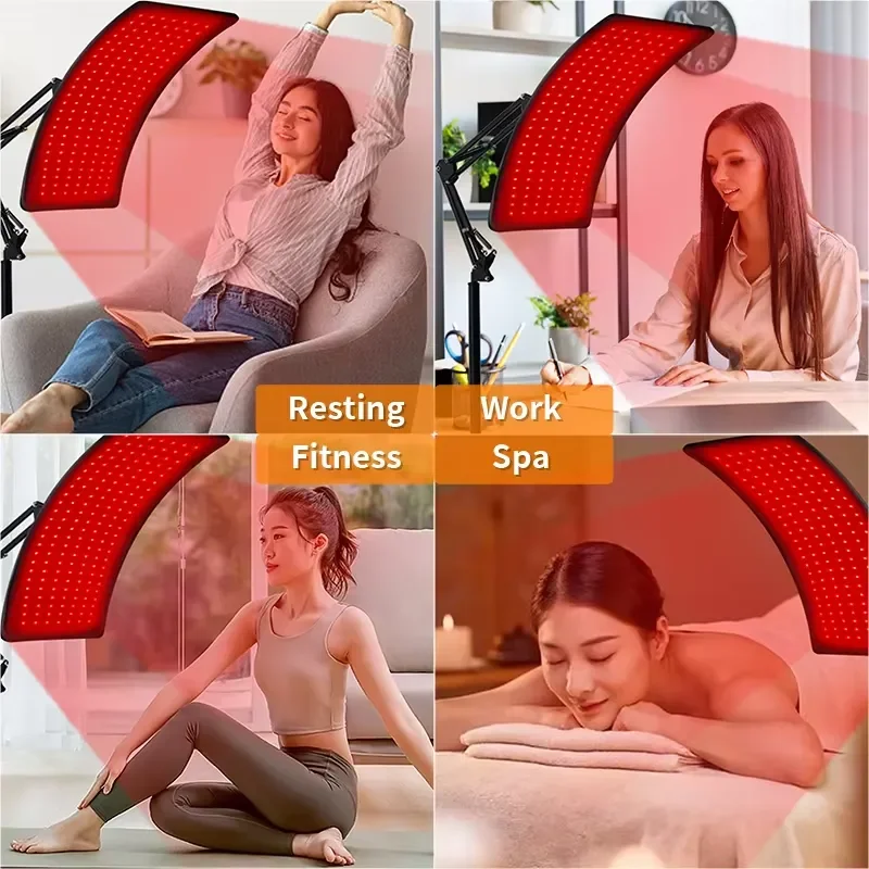 168 LED Red Light Therapy Belt for Multi-Device Use 630nm 850nm 470nm with Stand and Acrylic Mounting Brackets