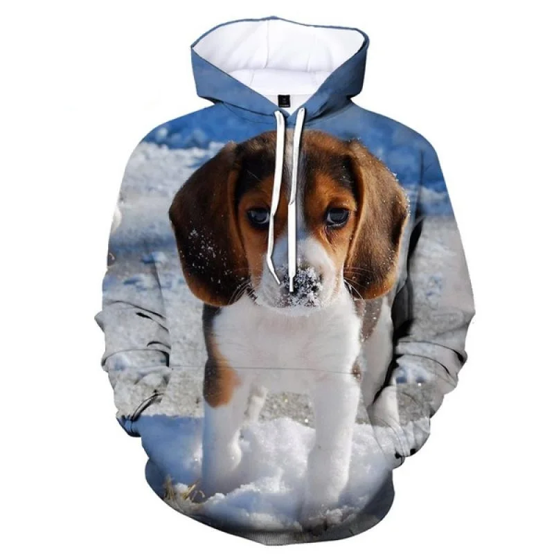 Animal Dog Beagle 3d Print Hoodies For Men Funny Sweatshirt Casual Long-sleeved Pullovers Cool Street Autumn Spring Hoodie