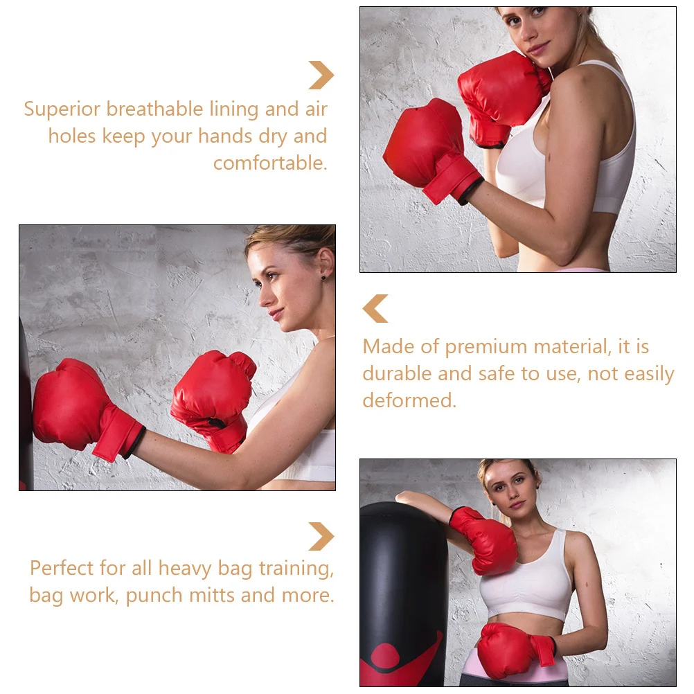 1Pair Professional Boxing Gloves Premium PU Material Wide Wrist Wrap Breathable Lining for Heavy Bag Training Sparring