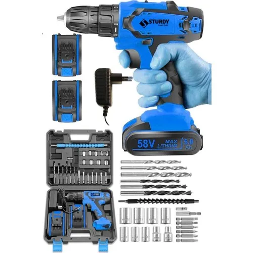 58V 6Ah Lion Dual Cordless Turbocharged Screw Drill 27 Pieces New Color New Series Very Powerful Full Set 2022 trend Model