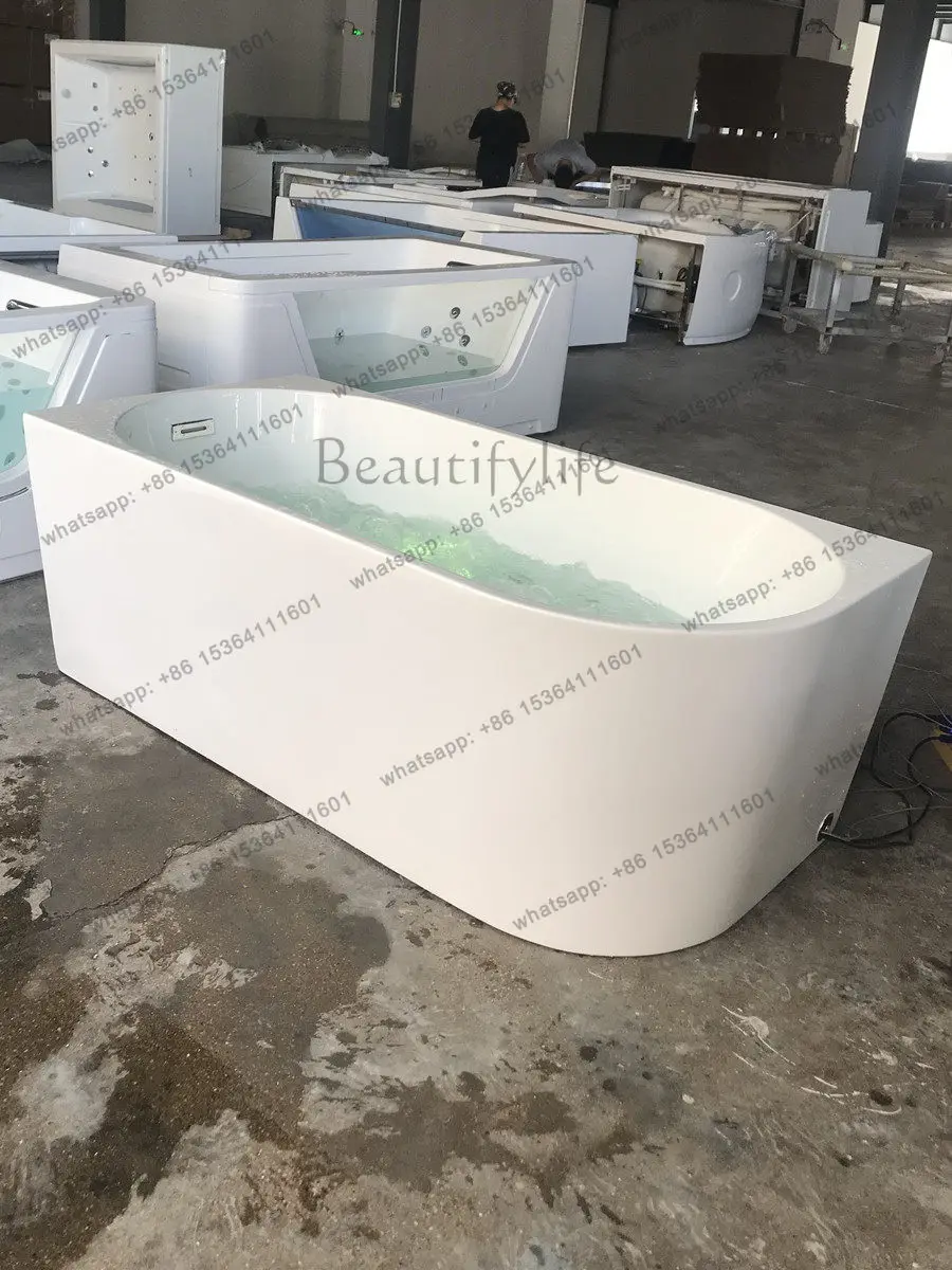 Corner Surf Massage Independent Insulation Simple Thin Edge Large Space Bathtub 1 3- 1 7 meters