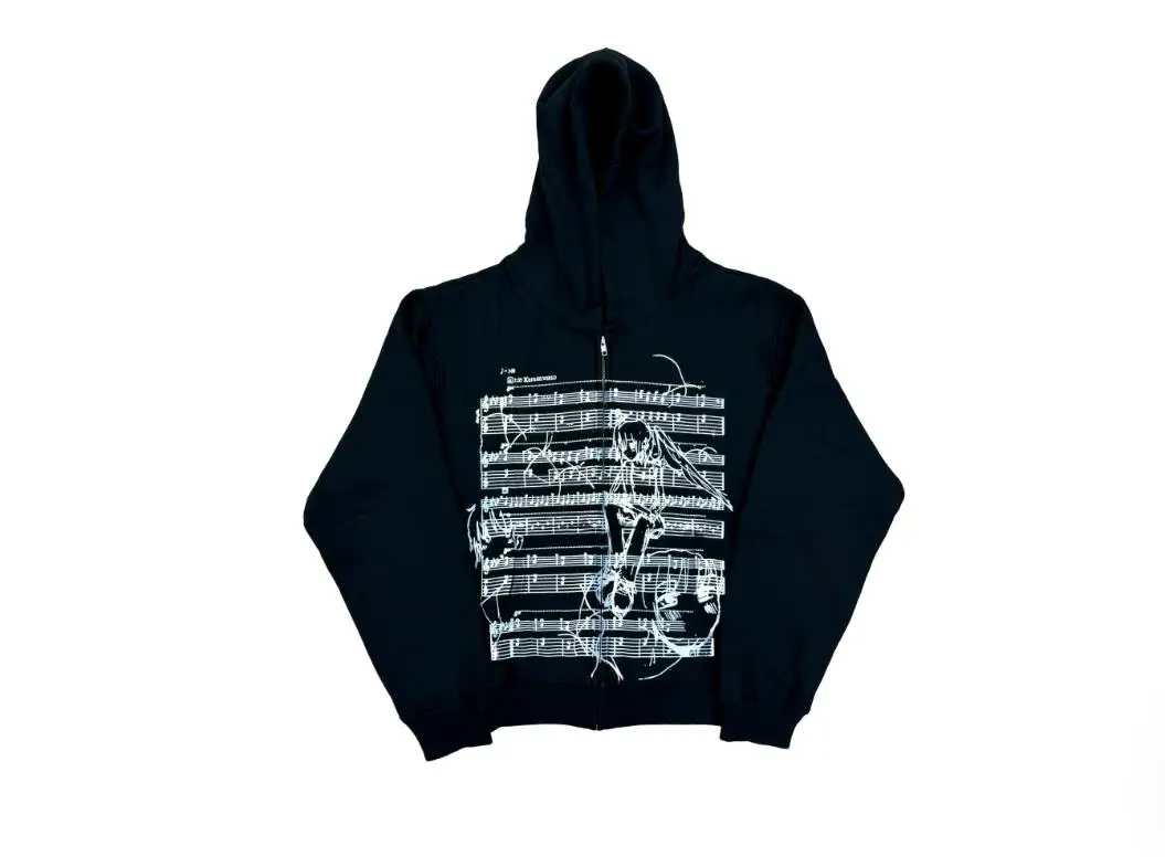 2026 Kuru Backstage hologram zip up hoodie musical note Zipper hooded sweatshirt WY1555
