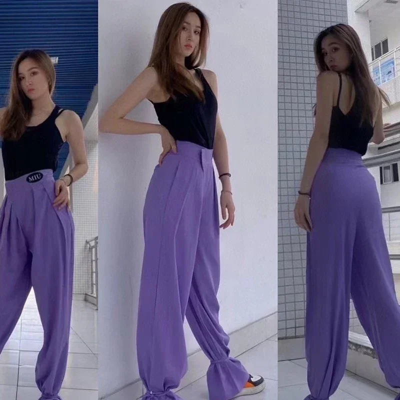 Damskie spodnie do tańca latynoamerykańskiego, spodnie z kwiatowym wzorem, spodnie do chacha, rumby, tanga, spodnie do ćwiczeń tańca towarzyskiego, kostiumy do tańca latynoamerykańskiego DN14385