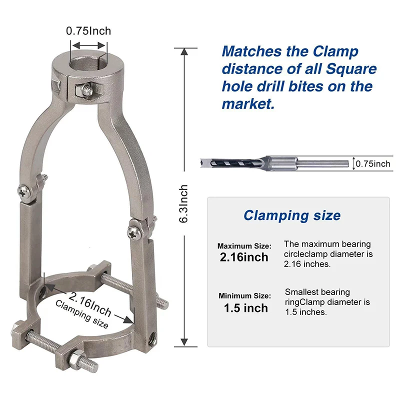 Imagem -05 - Adaptador de Broca Quadrada Cinzel Mortising Ferramenta Elétrica Acessório para Máquinas de Broca Carpintaria Conjunto de Serra