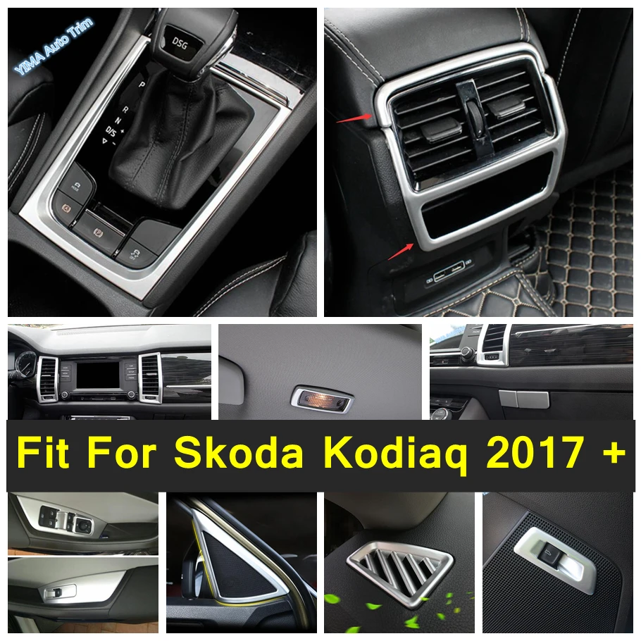 

Matte Interior For Skoda Kodiaq 2017 - 2023 Pillar A Stereo Speaker / Transmission Shift Gear Panel Cover Trim ABS Accessories