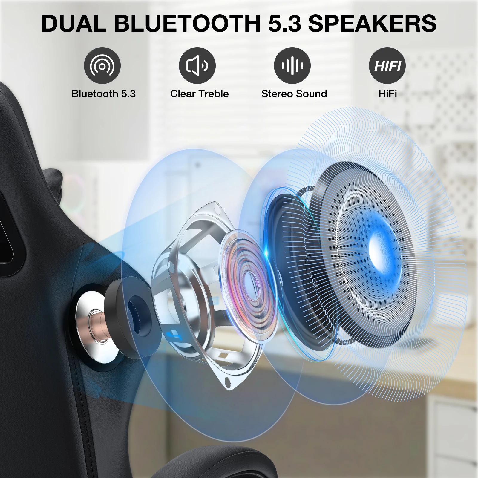 400lbs Gaming Chair with Speak - đánh giá và giá Home Improvement Mall