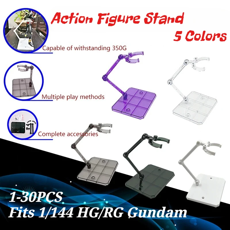 Clear Multi-piece Assembly Action Figure Stand Base for HG RG SD SHF Gundam 1/144 Toy - Black/Gray/Purple/White Colors