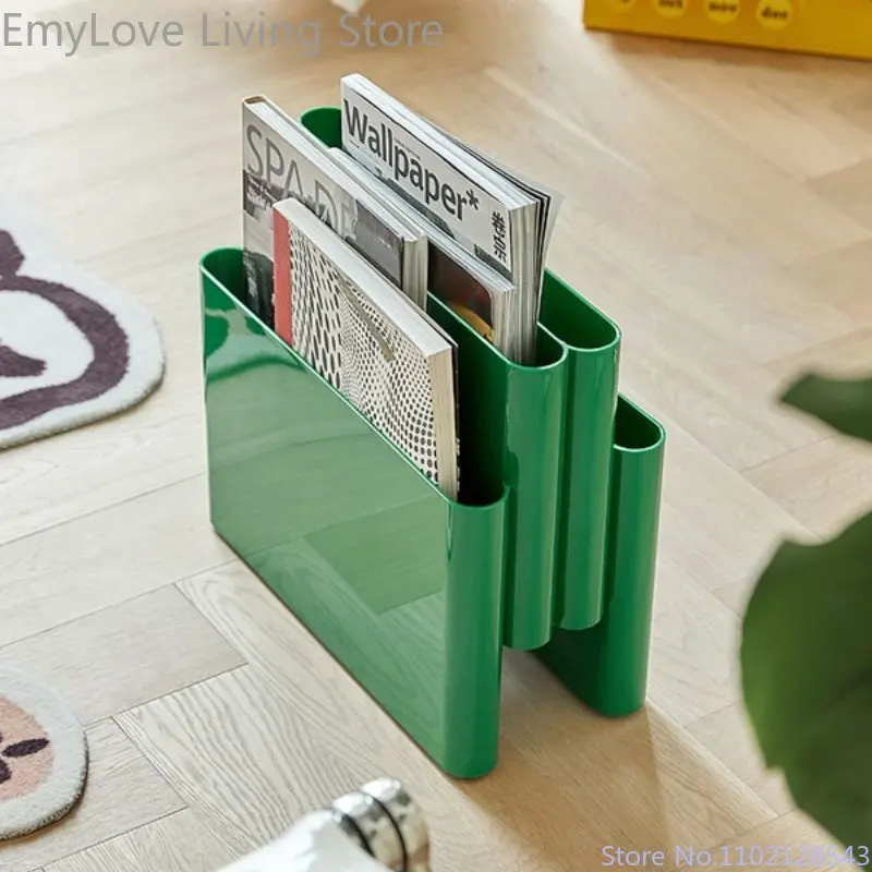 

Medieval Magazine Rack ABS Bookshelf Landing Newspaper Book Shelf Home Decoration Accessories Space Saving Furniture