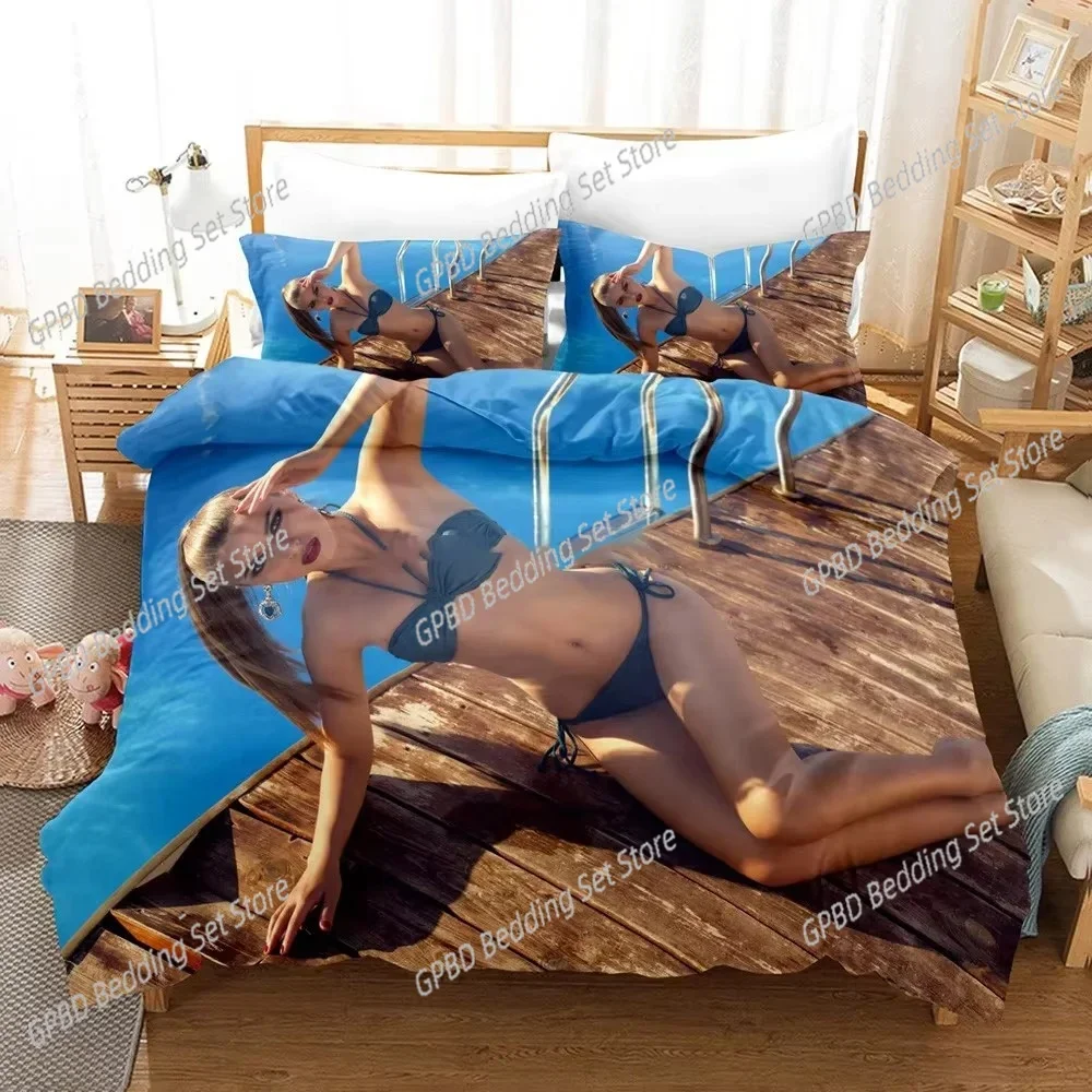 

Bikini Beauty Bedding Set For Bedroom Soft Modern Bedspreads Comefortable Kids Duvet Cover Quilt Cover And Pillowcase