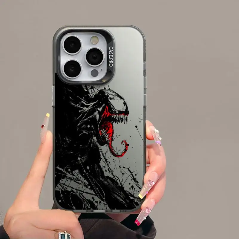 Marvel Spiderman Spide Venom phone Coque Multicolor for Apple iphone 14 pro max case 13pro 15 11ProMax 13 12 15plus Soft fundas