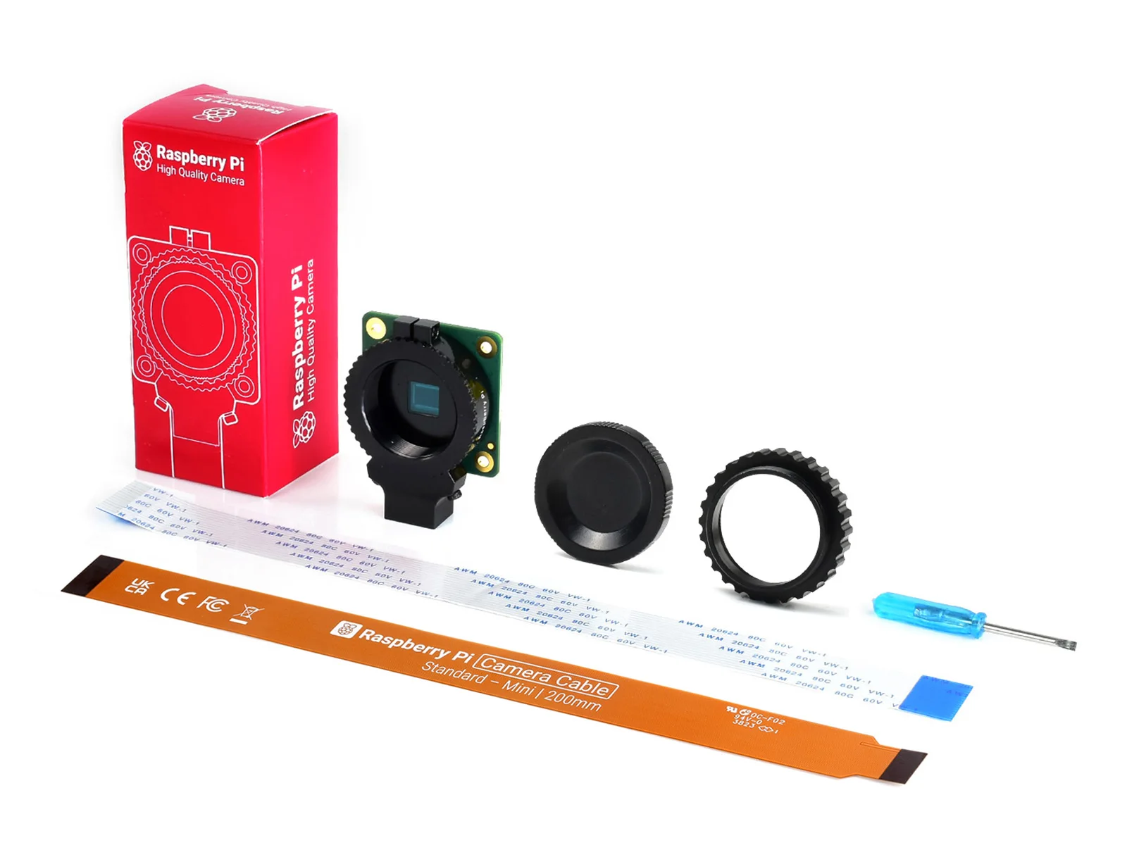 كاميرا Raspberry Pi HQ بمستشعر IMX477 بدقة 12.3 ميجابكسل مع عدسة تثبيت C/CS تدعم التصوير الفوتوغرافي والفيديو منخفض الإضاءة