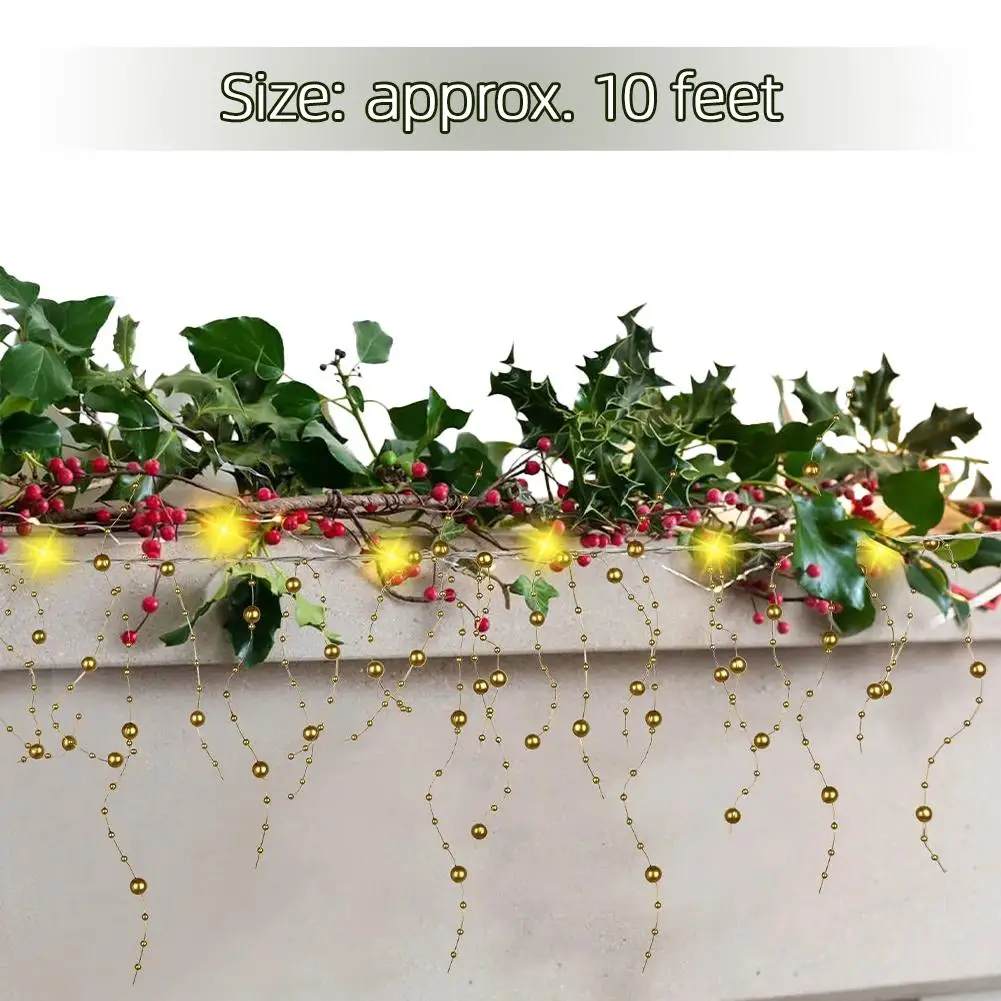 30 المصابيح الجنية الخرز أضواء سلسلة ديكور المنزل المعيشة غرفة نوم حديقة شجرة عيد الميلاد الزفاف السنة الجديدة زخرفة جارلاند #6