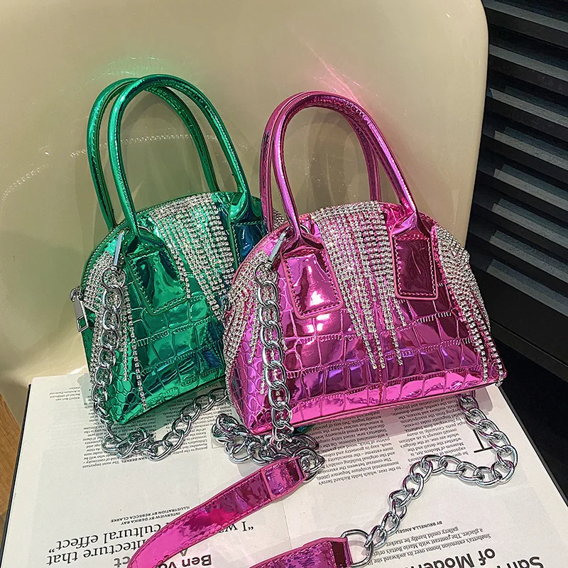 

Trendy Designer Rhinestone Tassel Totes Handbag and Purses Women Shell Shoulder Crossbody Bags 2023 New Ladies Messenger Bags