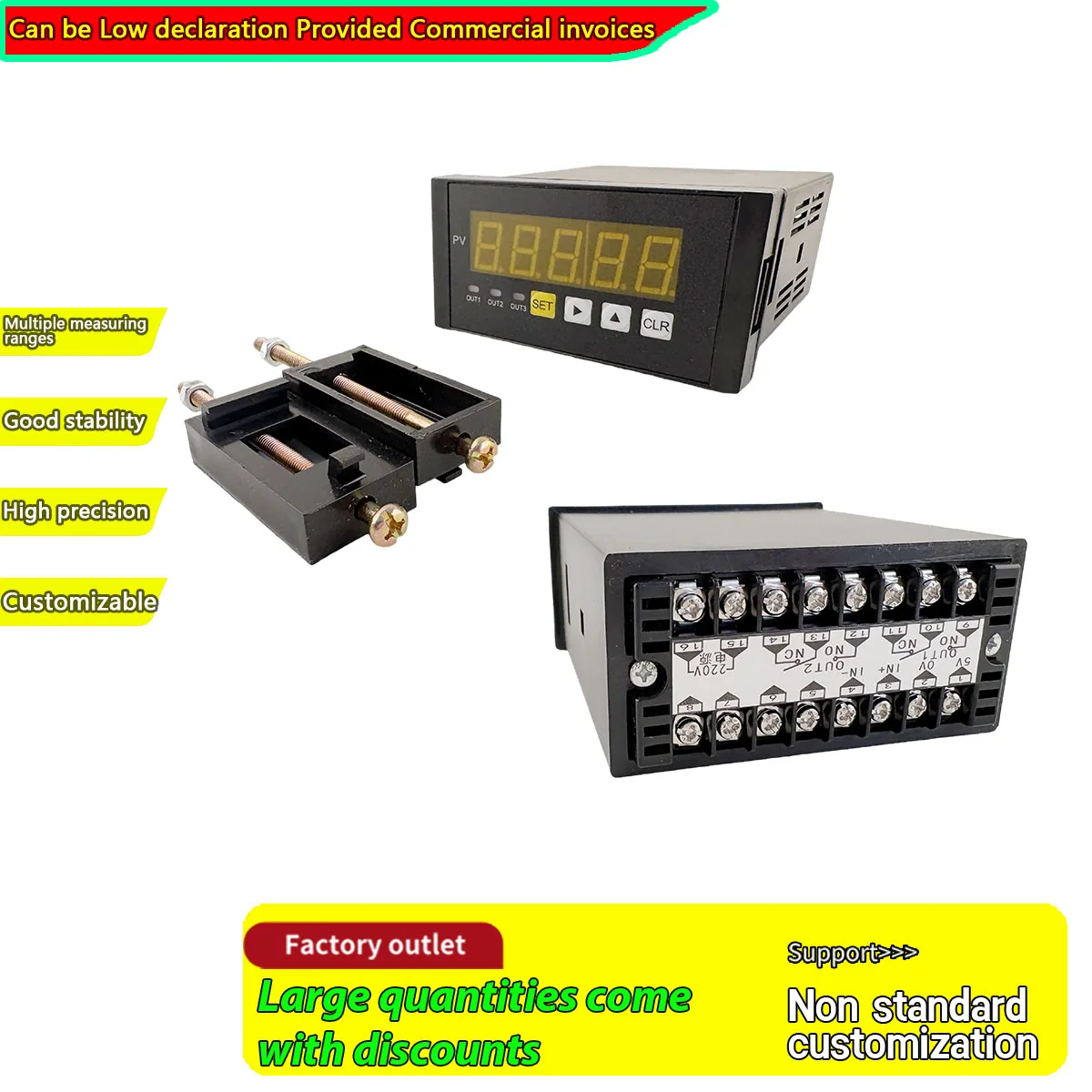 Universal Load Cell Display Meter for Force Pins & Pressure Sensors 5-Digit Red LED Force Indicator Controller