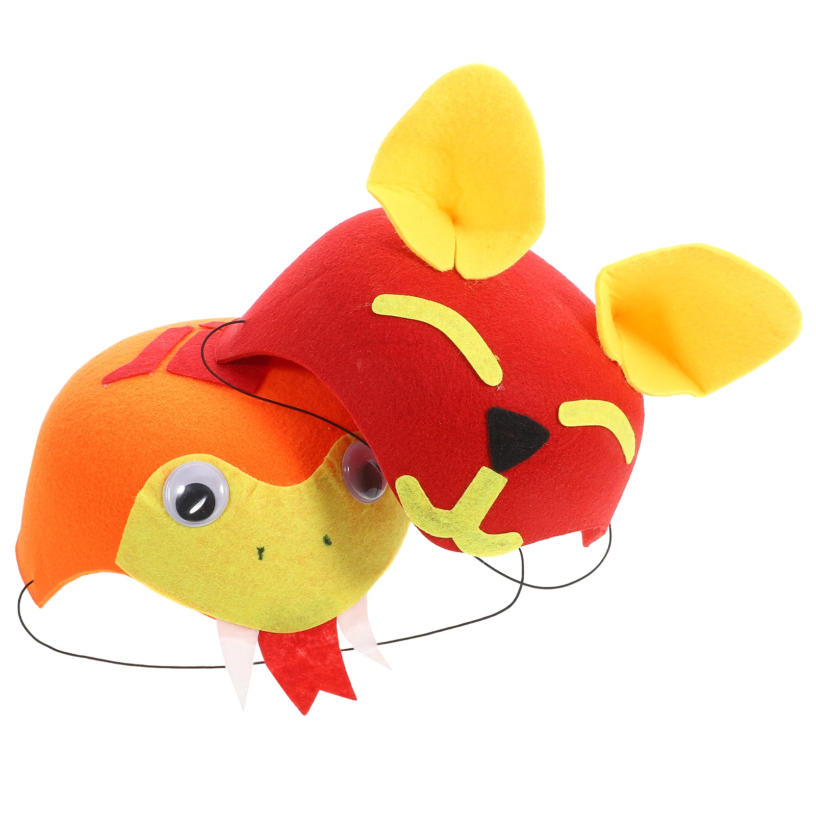2pcs Creative Halloween Hat Snake Fox Design Premium Fabric Comfortable Easy On Off Party Supplies For Kids Cosplay Stage