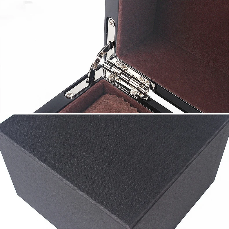 

ГОРЯЧАЯ черная лакированная деревянная высококачественная коробка для часов, брендовая коробка для демонстрации часов, квадратная коробка
