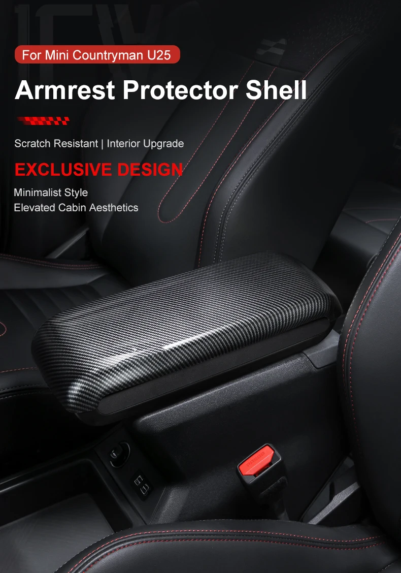 Für MINI Countryman U25 Auto Mittelkonsole Aufbewahrungsbox Armlehnenabdeckung ABS Kratzfest Auto-Innenausstattung Zubehör – Detail 2