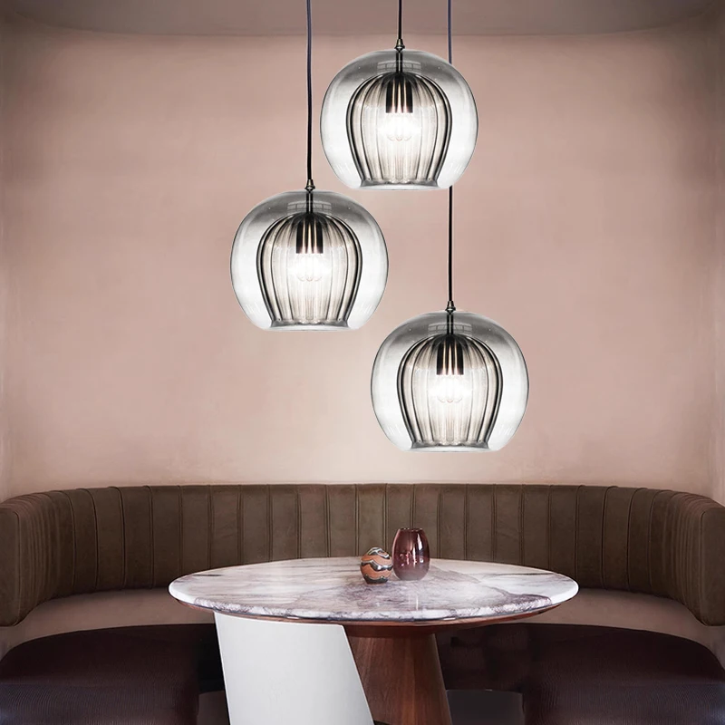 

Nordic Glass Pendant Light LED Hanging Lamp For Dining Room Living Room Coffee Shope Home Indoor Decor Lighting Fixtures