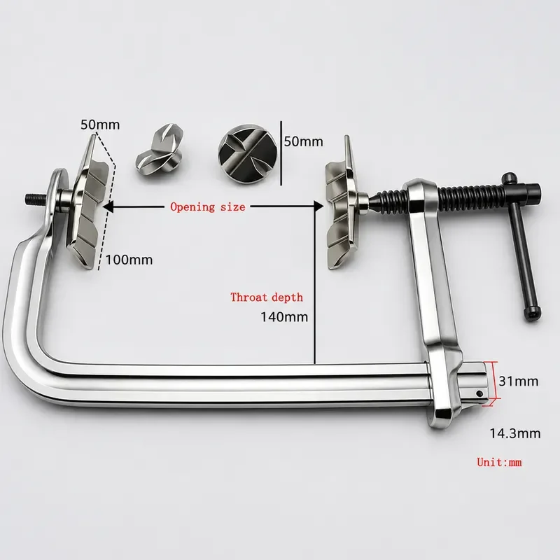 Heavy Duty Pipe Welding Pliers Multipurpose Cylinder Fixing Tool with Quick Change Feet for Metalworking