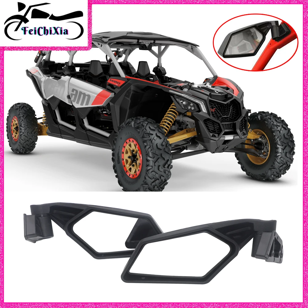 

Motorcycle Side Mirrors Bumper Bar Rearvie For Can-Am UTV Off-road Maverick X3 MAX SSP Racing Accessories